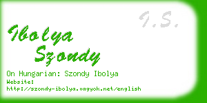 ibolya szondy business card